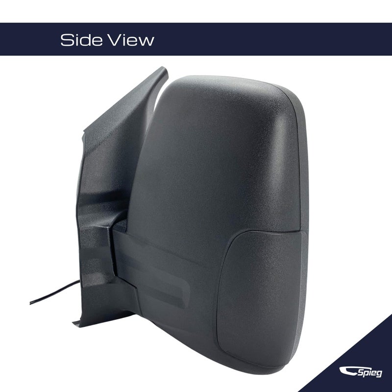 Spieg Driver Side Mirror for 2015-2019 Ford Transit 150 250 350 HD Cargo Van | Left Side View Mirror Assembly with Power Adjustment Non-Heated Glass Short Arm | Textured Black 6 Pins FO1320551 - Image 4
